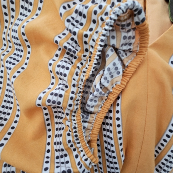 Taylor Maxi Dress 20W V Neckline 3/4 Sleeve Geometric Orange Pockets Plus Size - Picture 9 of 11